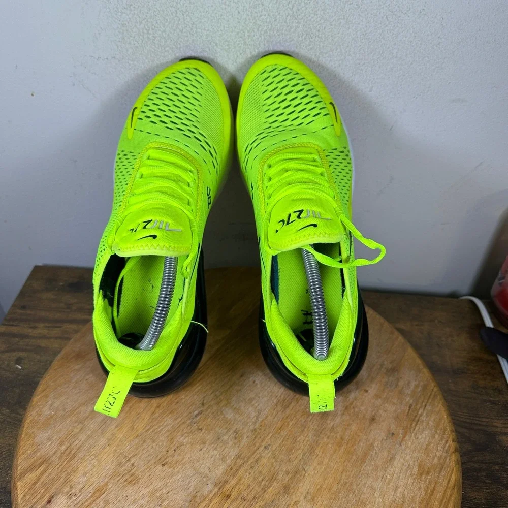 Nike Air Max 270 Volt Neon Yellow Black Running Shoes AH8050-701 Mens 9.5
